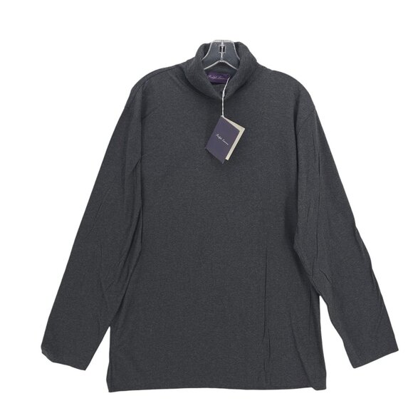 NWT RALPH LAUREN PURPLE LABEL Turtleneck Sweater Pullover Dark Gray Size LARGE - Picture 1 of 8